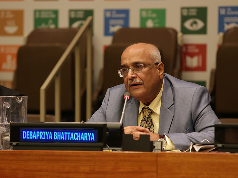 Dr Debapriya Bhattacharya, Chair of Southern Voice and Distinguished Fellow, CPD speaking at the session titled “Leveraging Interlinkages for Effective Delivery of SDGs,” at the UN High-Level Political Forum (HLPF), New York, on 14 July 2017