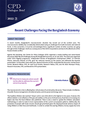 Recent Challenges Facing the Bangladesh Economy | CPD