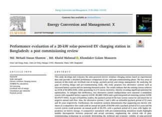 Performance evaluation of a 20-kW solar-powered EV charging station in Bangladesh: A Post Commissioning Review