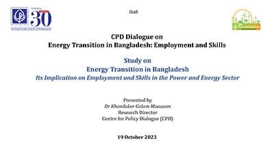 Energy Transition in Bangladesh: Employment and Skills