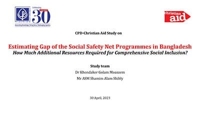 Estimating Gap of the Social Safety Net Programmes in Bangladesh