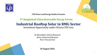 Industrial Rooftop Solar in RMG Sector – Investment Opportunity under Chinese FDI Lens