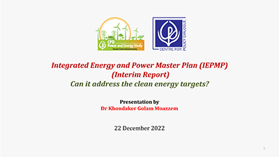Integrated Energy and Power Master Plan (IEPMP) Interim Report: Can It Address the Clean Energy Targets?