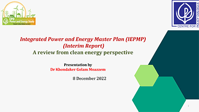 Integrated Power and Energy Master Plan (IEPMP) Interim Report: A Review from Clean Energy Perspective