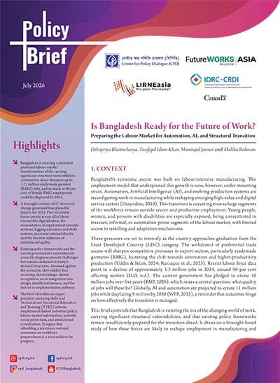 Is Bangladesh Ready for the Future of Work – Preparing the Labour Market for Automation, AI, and Structural Transition