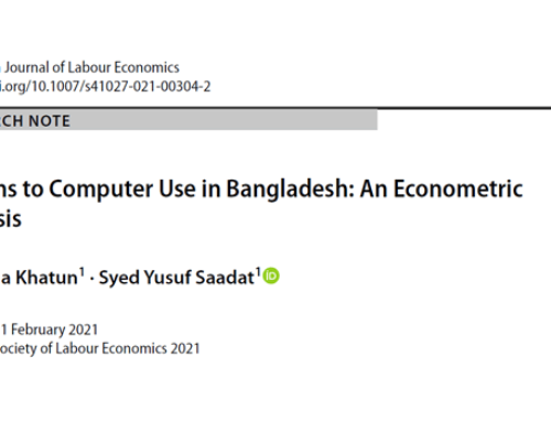 Returns to Computer Use in Bangladesh: An Econometric Analysis